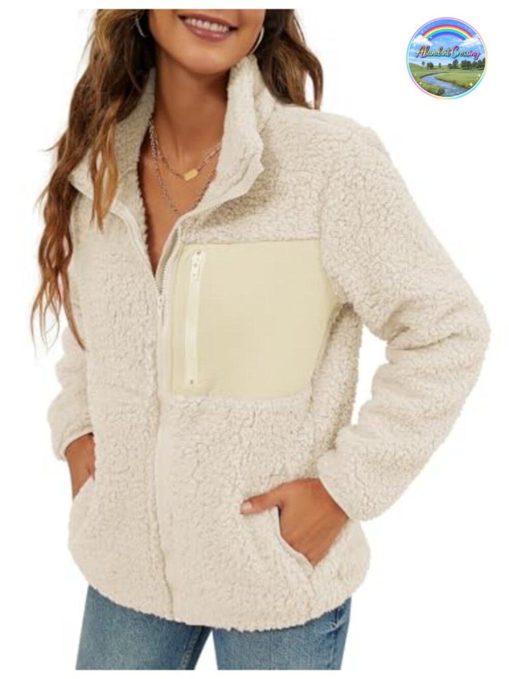 Faux Shearling Shaggy Full Zip Cocoon Coat Warm Winter Jacket